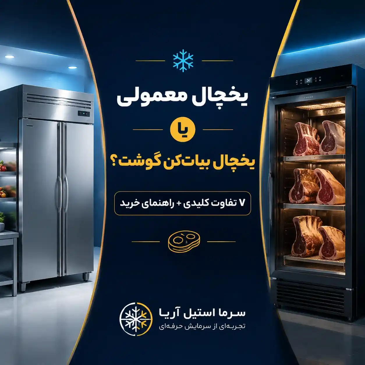 یخچال معمولی یا یخچال بیات‌کن گوشت؟ ۷ تفاوت کلیدی + راهنمای خرید